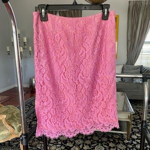 Trina Turk fuchsia pink  lace skirt size 0